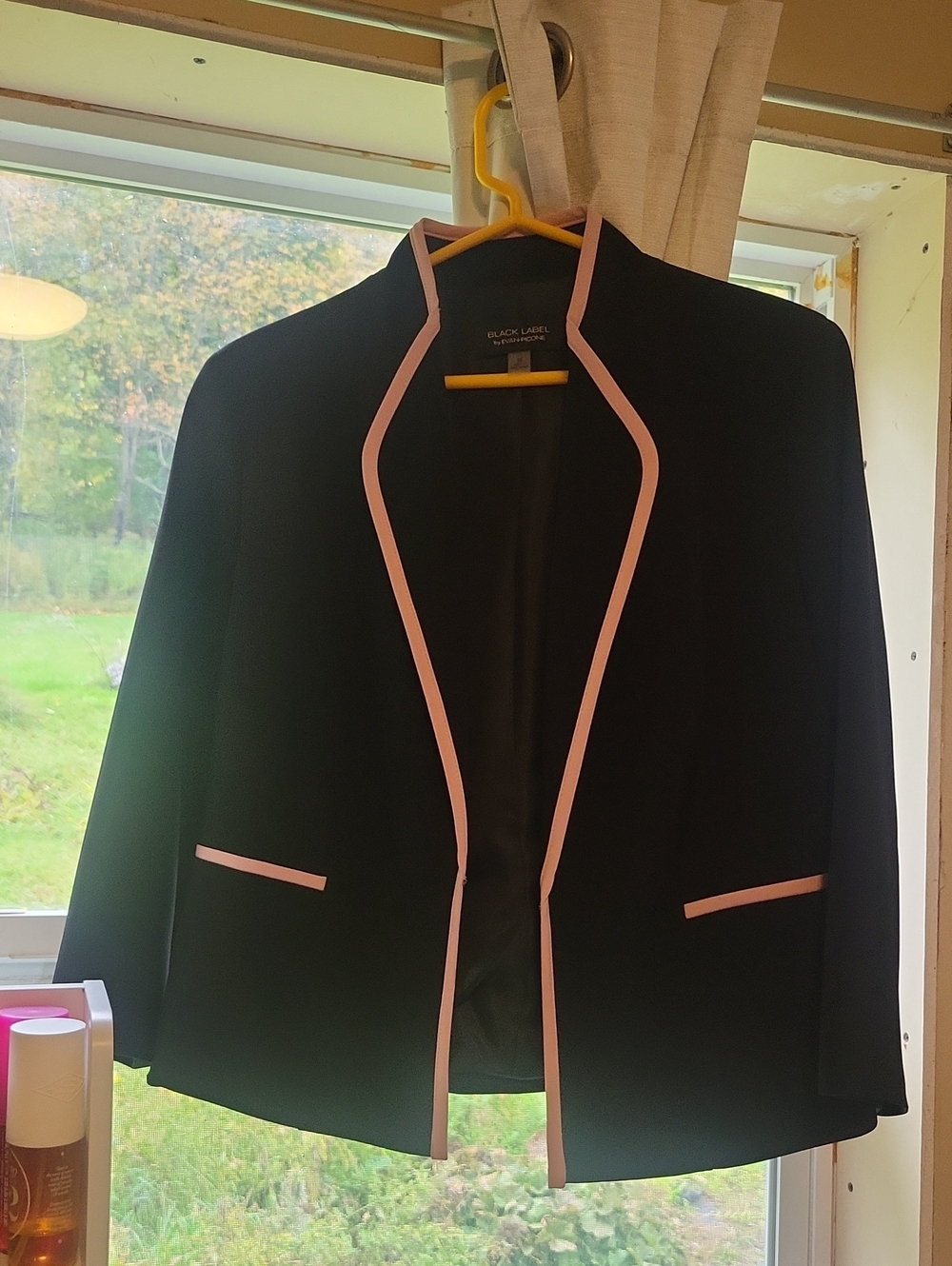 Evan Picone Black Blazer with Pink Trim